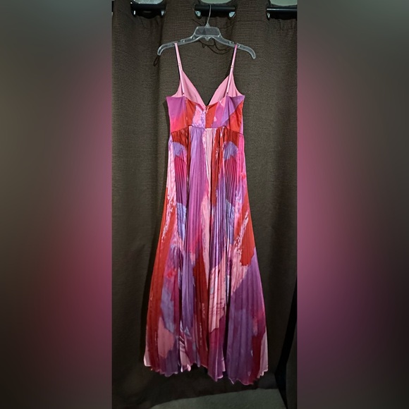 Hutch Hale Empire Waist Gown in Pink Swirl Brushstroke-Size 6- - Picture 7 of 8